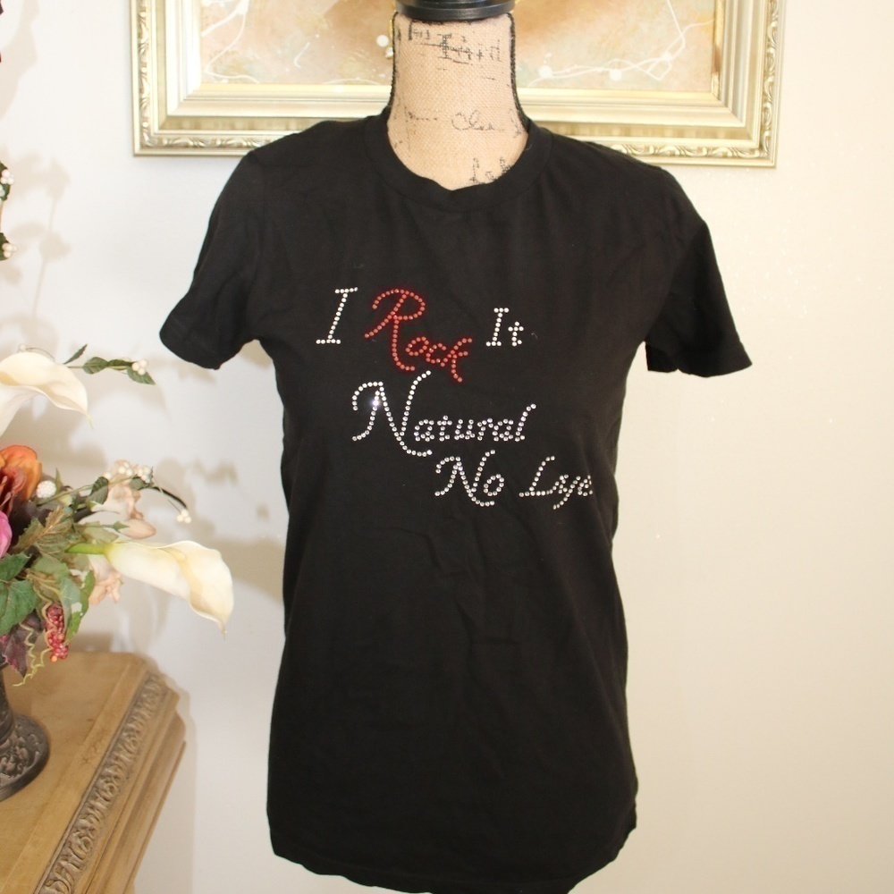 𝅺i Rock It Natural No Lye Rhinestone  T-Shirt